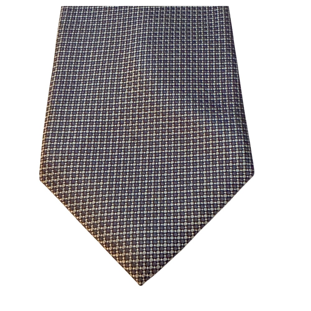 Geoffrey Beene Silk Tie‎ Grey Black Micro Pattern Classic Professional Business